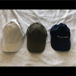 White, Green and Blue Baseball caps